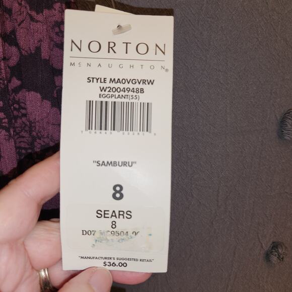 NORTON McNAUGHTON Samburo Midi Maxi Skirt 8 Purple Black Print Whimsigoth Witchy - Picture 4 of 12